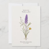 Carte de remerciements Mariage Lavender Chic (Devant)