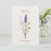 Carte de remerciements Mariage Lavender Chic (Debout devant)