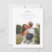 Carte de remerciements Mariage Lavender Monogram (Devant)