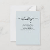 Carte de remerciements mariage Lettré à la main (Dos)