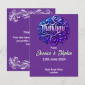 Carte de remerciements Mariage Lilac (Devant / Derrière)