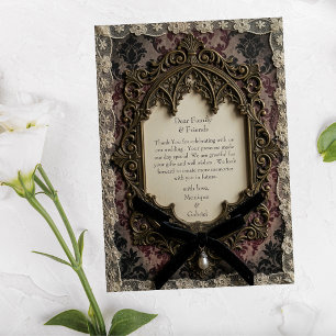 Carte De Remerciements Mariage Luxueux Rococo Victorien Dentelle Gothique