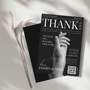 Carte De Remerciements Mariage Magazine Luxe Mode Sombre