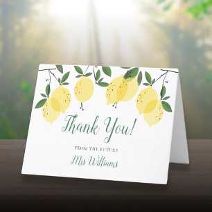 Carte De Remerciements Mariage Main Squeeze Lemon Script