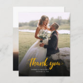 Carte de remerciements Mariage manuscrit photo (Devant / Derrière)