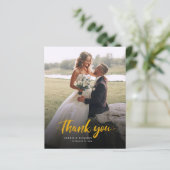 Carte de remerciements Mariage manuscrit photo (Debout devant)