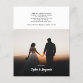 Carte de remerciements Mariage manuscrit photo (Dos)