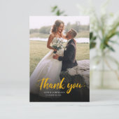 Carte De Remerciements Mariage manuscrit photo moderne (Debout devant)