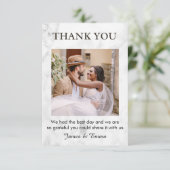 Carte De Remerciements Mariage Marbre blanc (Debout devant)