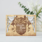 Carte de remerciements Mariage médiéval (Debout devant)