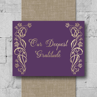 Carte de remerciements Mariage médiéval royal Rose