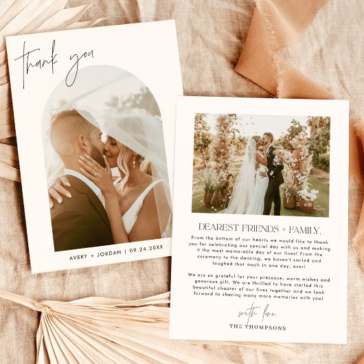 Carte de remerciements mariage | Merci photo Boho