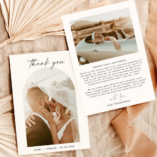 Carte de remerciements mariage, Merci photo Boho A