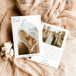 Carte de remerciements mariage, Merci photo Boho A<br><div class="desc">Ce magnifique Carte de remerciements photo est doté d'un cadre photo en arc avec une calligraphie moderne et un design minimaliste. Modifiez facilement la plupart des mots pour correspondre à votre style et message de remerciement! Facile à customiser avec votre texte et vos photos ! La magnifique photo du couple...</div>