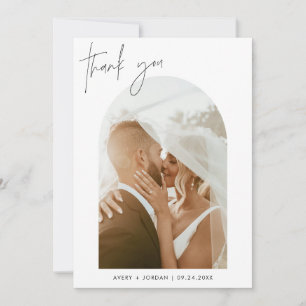 Carte de remerciements mariage, Merci photo Boho A