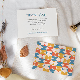 Carte De Remerciements Mariage mi-cercle rétro mi-cercle mi-siècle