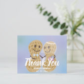 Carte De Remerciements Mariage Mignon Éléments Modernes Élégants Fous L'u (Debout devant)