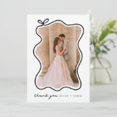 Carte de remerciements Mariage minimal (Debout devant)