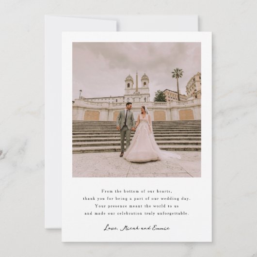 Carte de remerciements Mariage minimal (Dos)