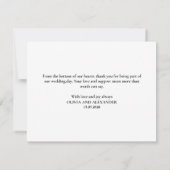 Carte de remerciements Mariage minimal (Dos)