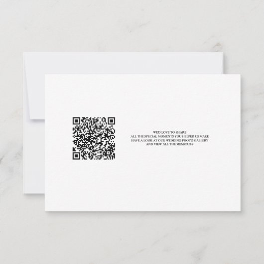 Carte de remerciements Mariage minimal avec code Q (Dos)