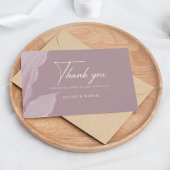 Carte De Remerciements Mariage minimal de feuille de mauve romantique