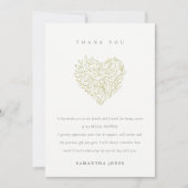 Carte De Remerciements Mariage Minimal Fleuris Verts Clair Sombre (Devant)