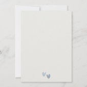 Carte De Remerciements Mariage minimal Pastel Dusky Blue Hearts (Dos)