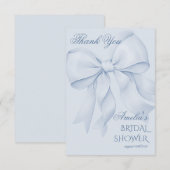 Carte De Remerciements Mariage minimal poussiéreux bleu  (Devant / Derrière)