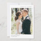 Carte de remerciements mariage minimal simple et m (Devant)