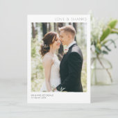 Carte de remerciements mariage minimal simple et m (Debout devant)