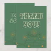 Carte De Remerciements Mariage minimal Vosvos vert (Devant / Derrière)