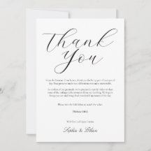 Carte de remerciements Mariage minimaliste