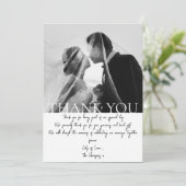 Carte de remerciements Mariage minimaliste avec ph (Debout devant)