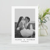 Carte De Remerciements Mariage minimaliste avec photo (Debout devant)