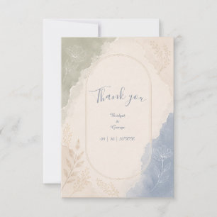 Carte De Remerciements Mariage minimaliste botanique bleu sauge