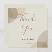 Carte De Remerciements Mariage Minimaliste Champagne Cercles Ivoire (Devant / Derrière)