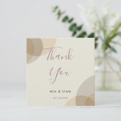 Carte De Remerciements Mariage Minimaliste Champagne Cercles Ivoire (Debout devant)