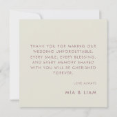 Carte De Remerciements Mariage Minimaliste Champagne Cercles Ivoire (Dos)