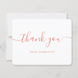 Carte De Remerciements Mariage minimaliste corail Fête prénatale Annivers