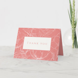 Carte De Remerciements Mariage minimaliste de corail rose