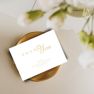 Carte De Remerciements Mariage minimaliste élégant de typographie blanche