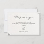 Carte De Remerciements Mariage minimaliste élégant Monogramme moderne (Devant)