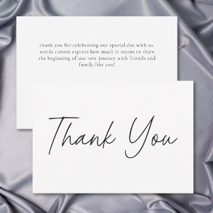 Carte De Remerciements Mariage Minimaliste Élégant Noir et Blanc
