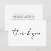 Carte de remerciements Mariage minimaliste moderne (Devant / Derrière)