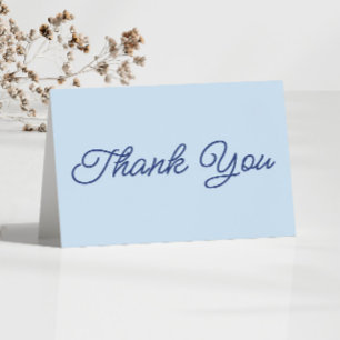 Carte De Remerciements Mariage Minimaliste Moderne Bleu