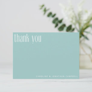 Carte De Remerciements Mariage minimaliste moderne bleu aqua personnalisé