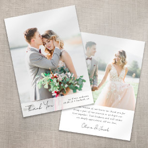 Carte De Remerciements Mariage minimaliste moderne de calligraphie photo