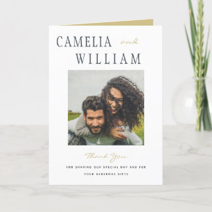 Carte De Remerciements Mariage Minimaliste Moderne Tendance PHOTO Remerci