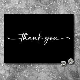 Carte De Remerciements Mariage minimaliste noir moderne